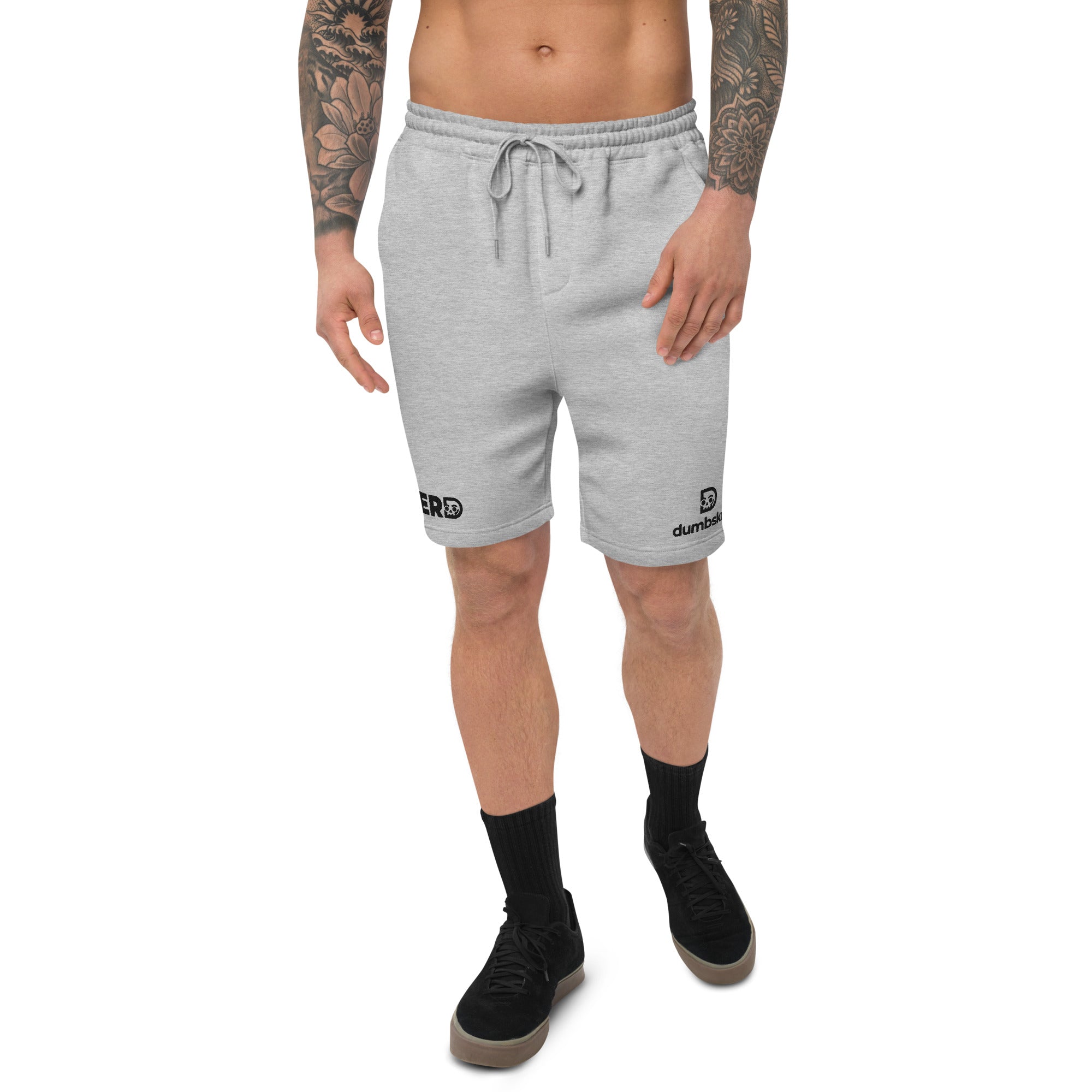 NERD fleece shorts White-Grey – Dumbskull